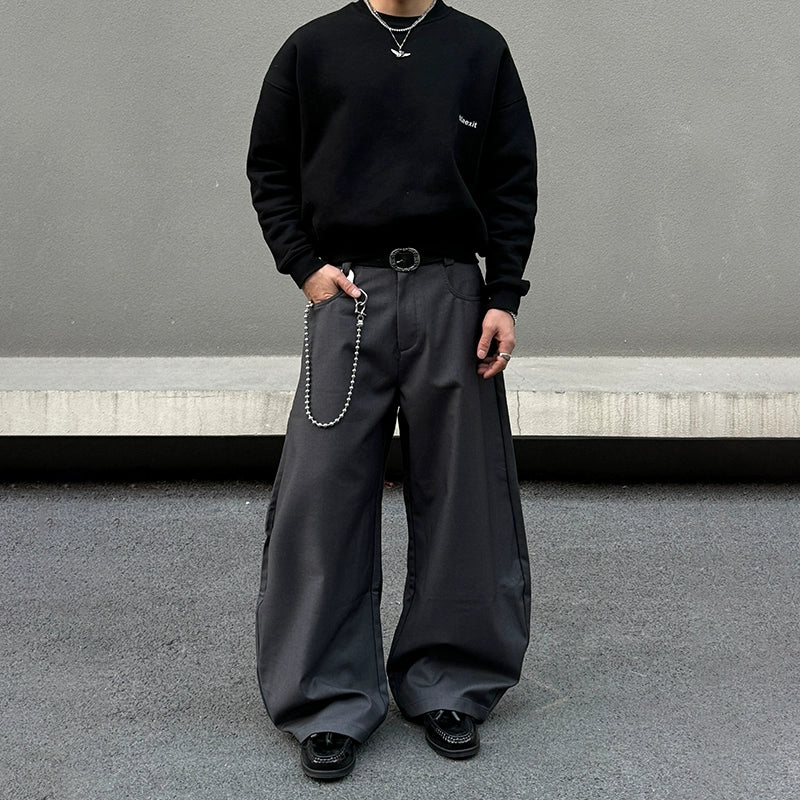 Wide Leg Straight Baggy Trousers WN19558