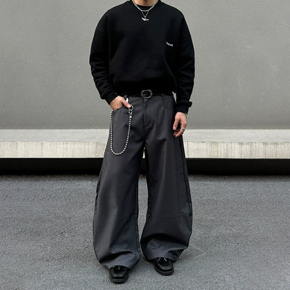 Wide Leg Straight Baggy Trousers WN19558