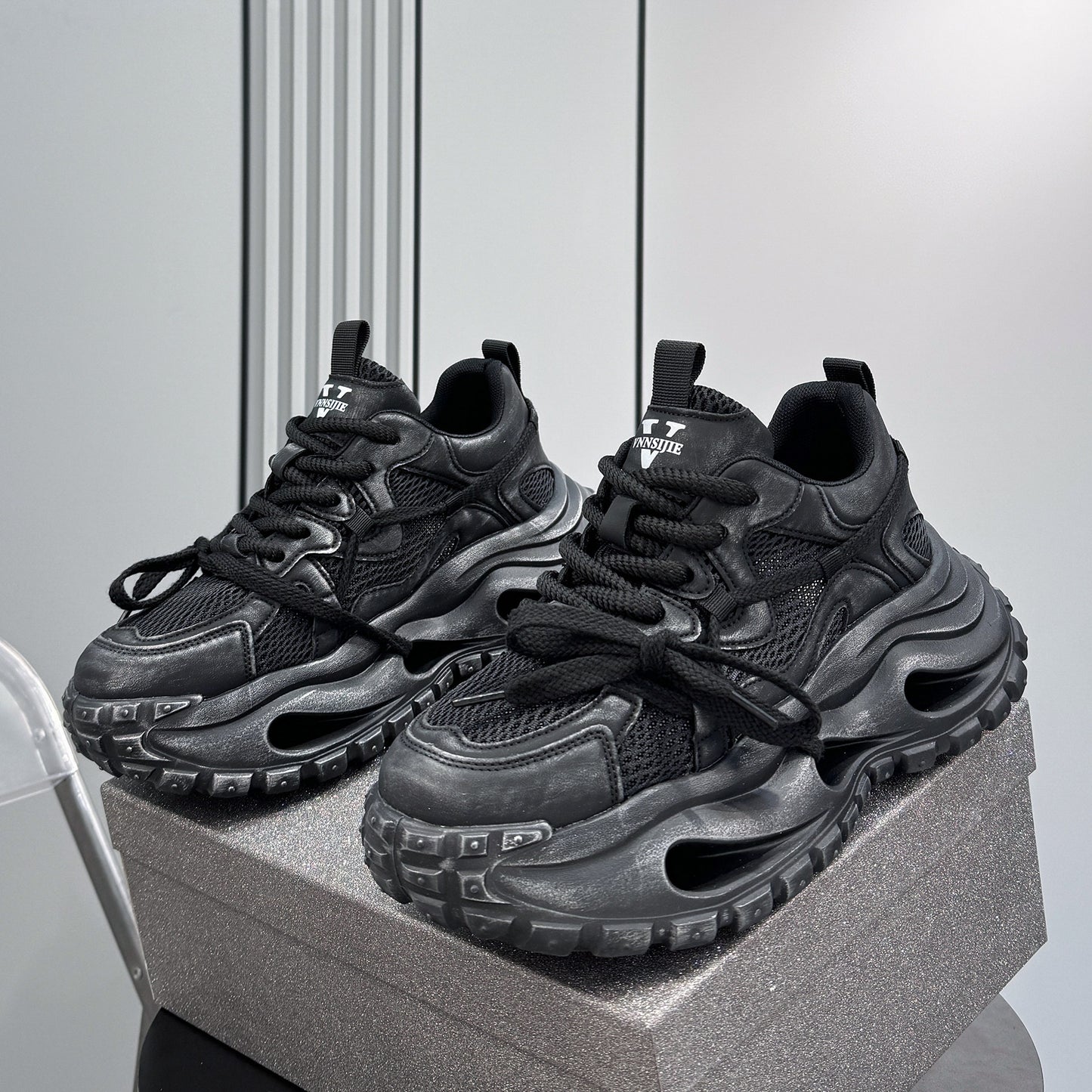 Mesh Panel Air Sole Chunky Sole Sneakers WN24716
