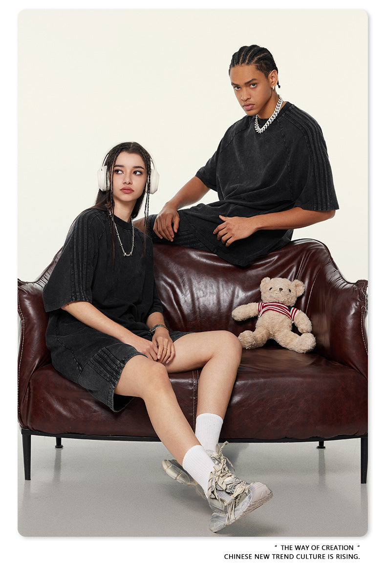 Oversize Washed Short-sleeve T-shirt WN6458