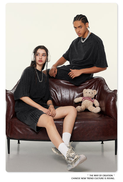 Oversize Washed Short-sleeve T-shirt WN6458