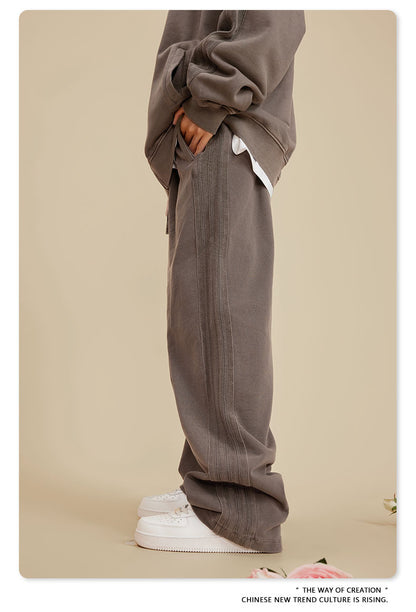 Washed Heavyweight Straight Leg Sweatpants WN6019