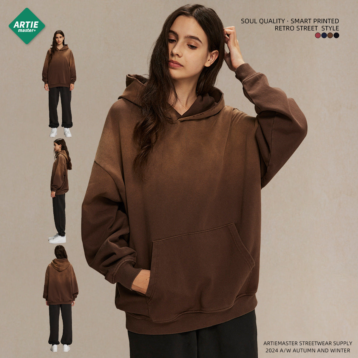 Oversize Damage Washed Hoodie WN9973