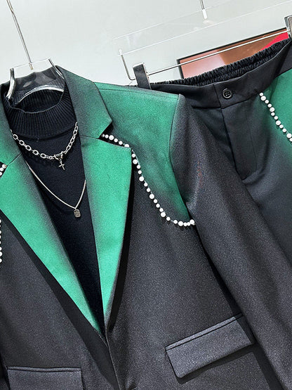 Gradient Pearl Tailored Jacket & Straight Trousers Setup WN23969