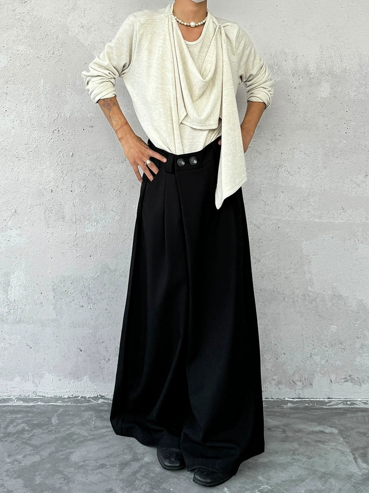 Minimalist Draping Wide Leg Trousers WN19961