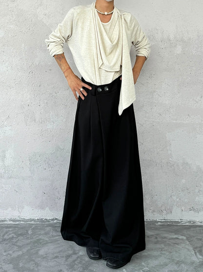 Minimalist Draping Wide Leg Trousers WN19961
