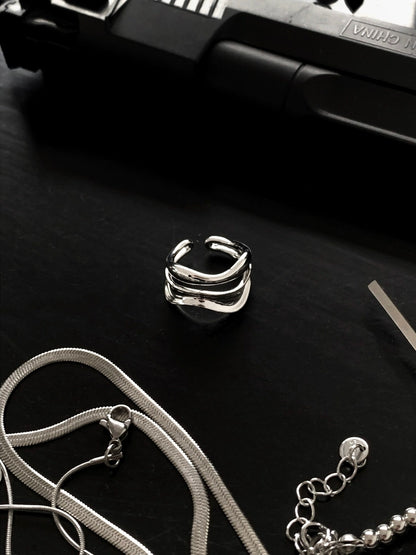 Double-Layer Opening Design Ring WN20343