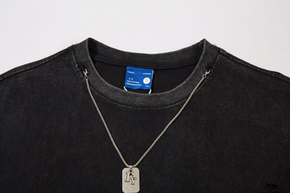 Heavyweight Washed Damage Short Sleeve T-Shirt WN16108