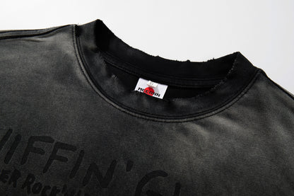 Washed Portrait Graphic Short Sleeve T-Shirt WN25490