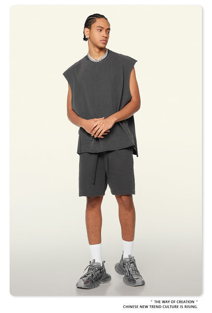 Washed Oversize Sleeveless T-Shirt WN6069
