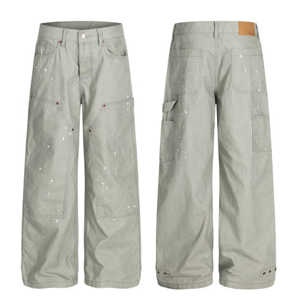 Paint Splatter Panel Wide Leg Pants WN26143