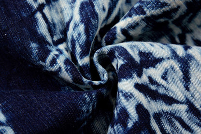 Abstract Print Wide Leg Denim Jeans WN28011