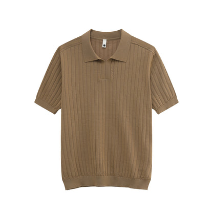 Rib Knit Short Sleeve Polo Shirt WN24951