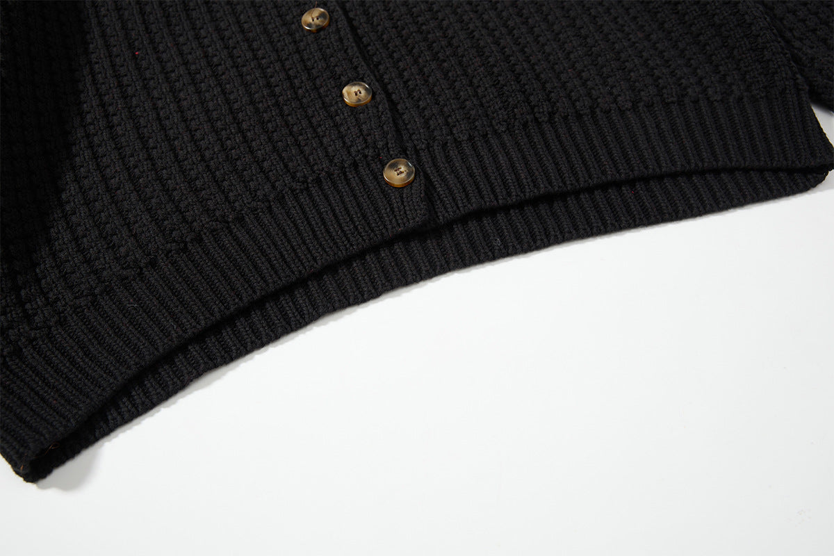 Jacquard Collar Knit Cardigan WN23058