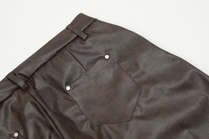 PU Leather Wide-Leg Pants WN15022