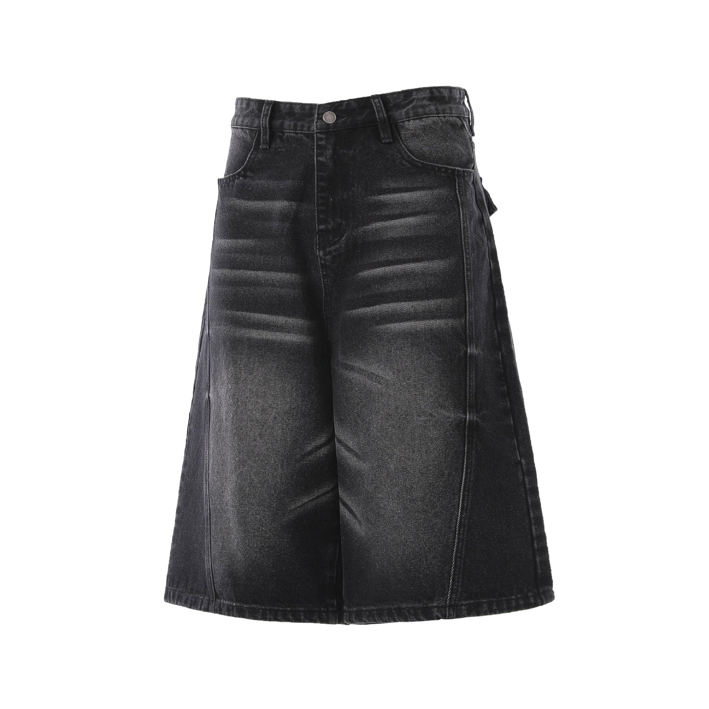 Denim Wash Wide Leg Half Pants WN25644