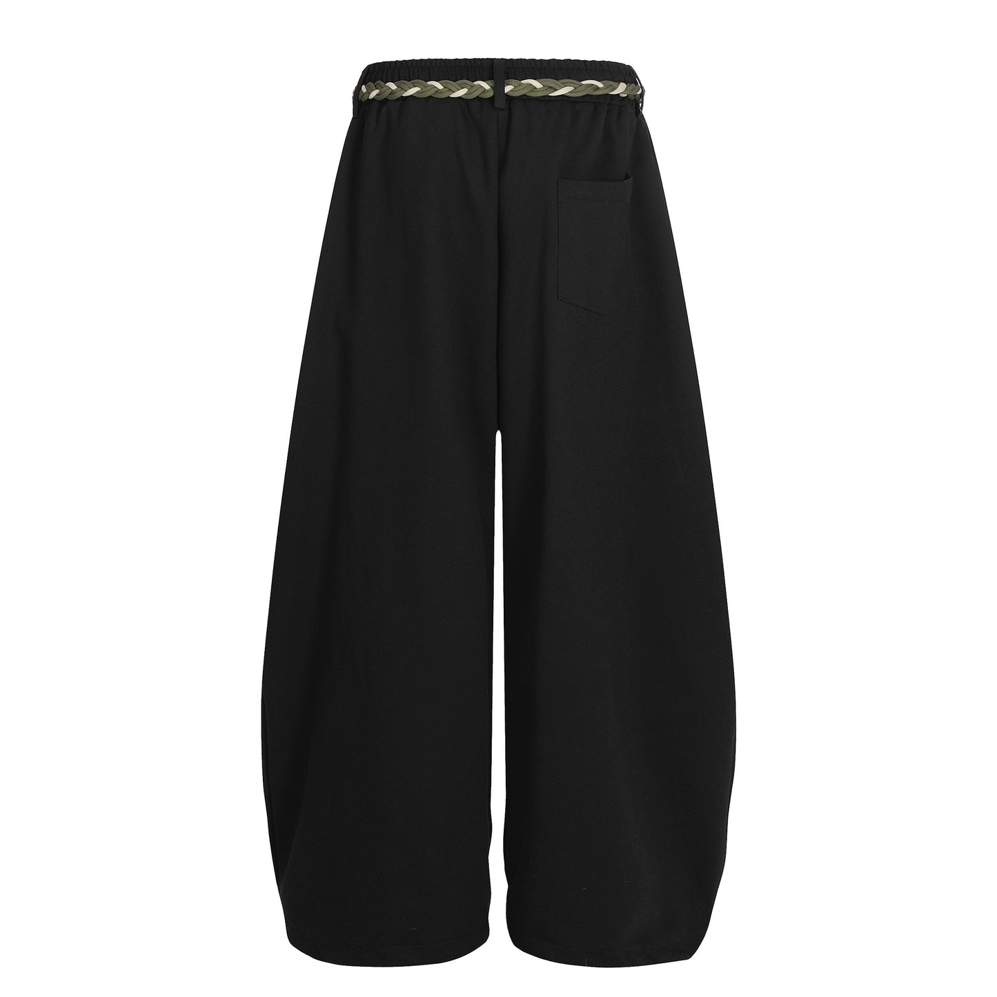 Rope Drawstring Curved Wide Leg Sweatpants WN25708