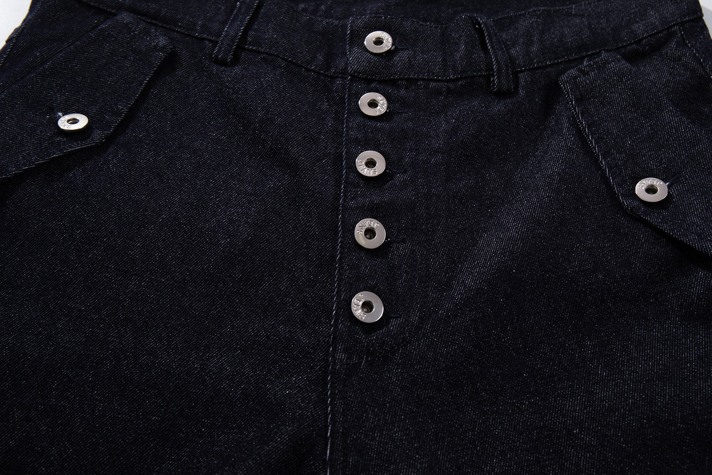 Washed Raw Denim Metal Buckle Jacket & Wide Leg Denim Jeans Setup WN23048