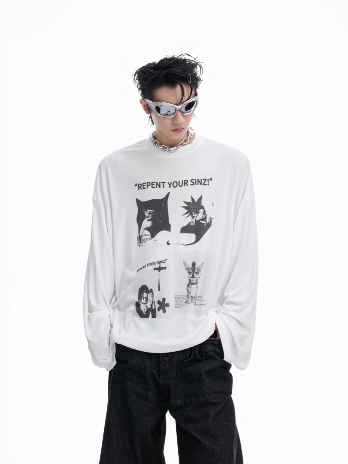 Art Print Stretch Long Sleeve T-Shirt WN20512
