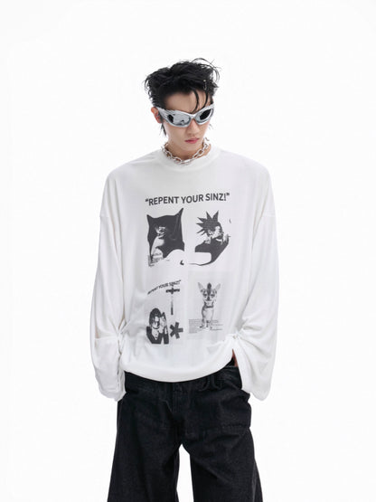 Art Print Stretch Long Sleeve T-Shirt WN20512