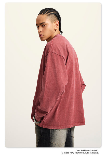 Oversize Washed Long-sleeve t-shirt WN6053
