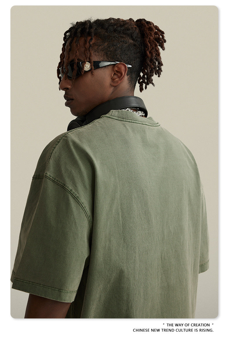 Washed Oversize Short-sleeve T-shirt WN6457