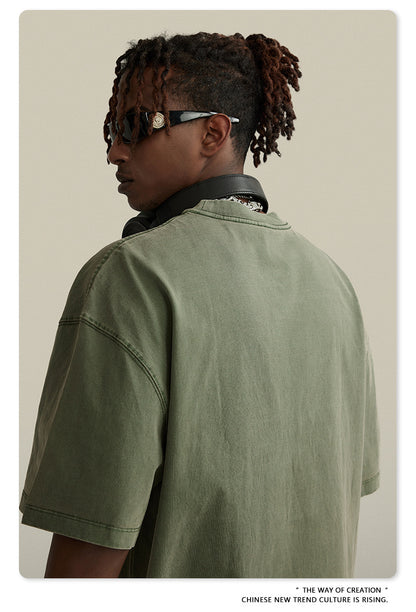 Washed Oversize Short-sleeve T-shirt WN6457