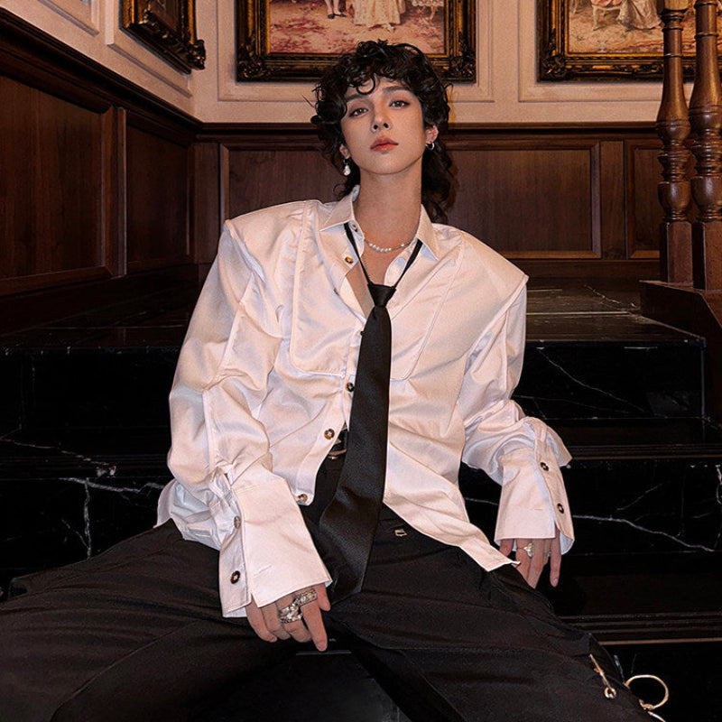 Oversize Tie Long Sleeve Shirt WN25063