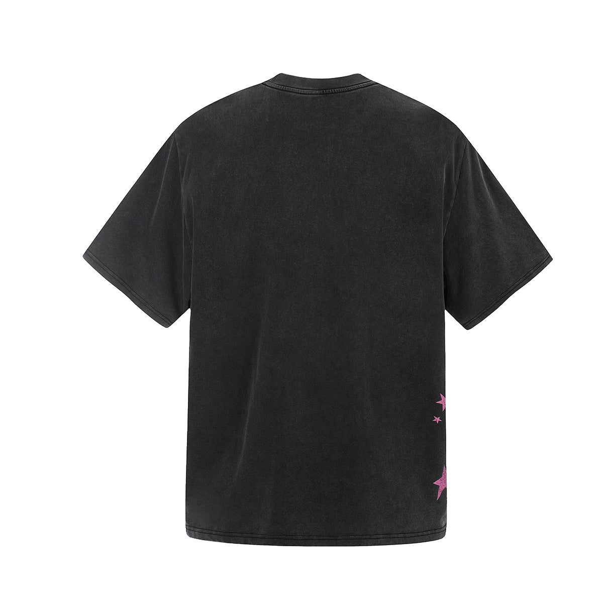 Washed Star Portrait Print Short Sleeve T-Shirt WN25535