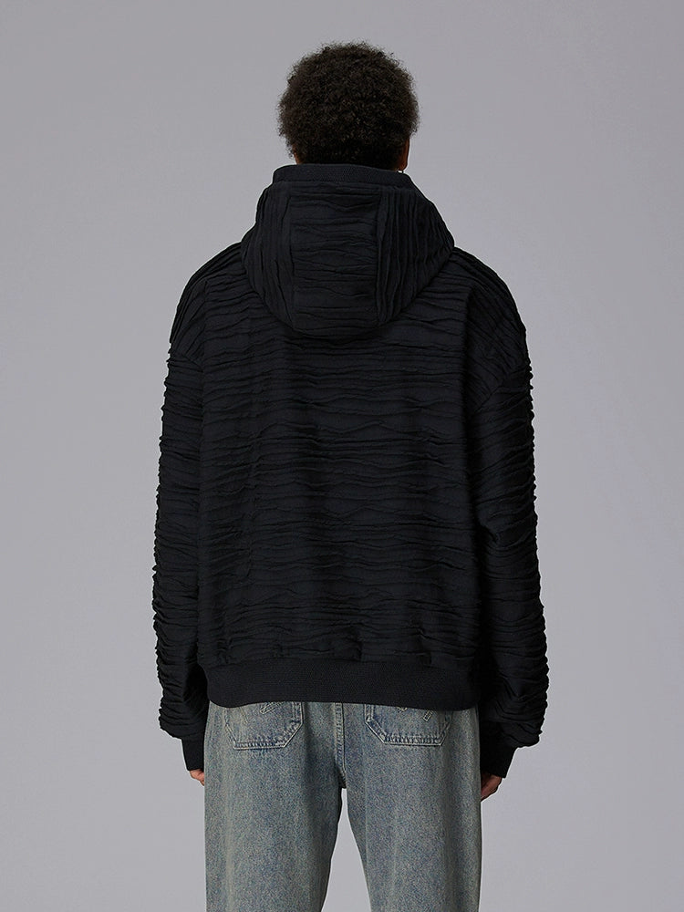 Embroidery Design Oversize Zipper Hoodie WN17810