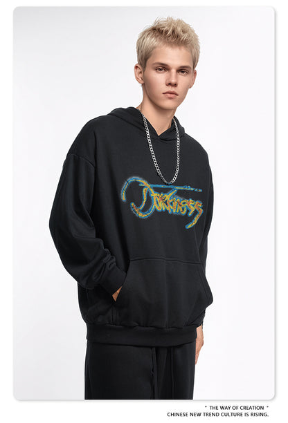 Oversize Print Pullover Hoodie WN9948