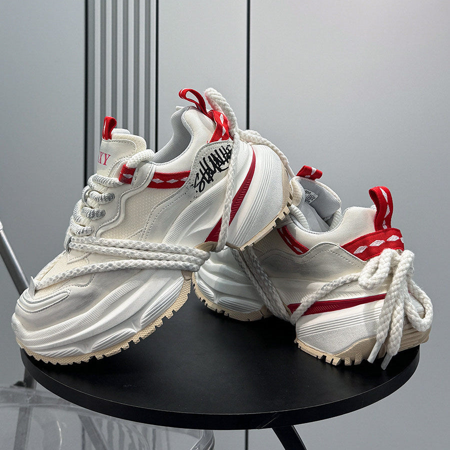 Rope Lace Washed Chunky Sole Sneakers WN24660