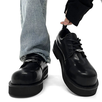 Round-Toe Leather Platform Sneakers WN19120