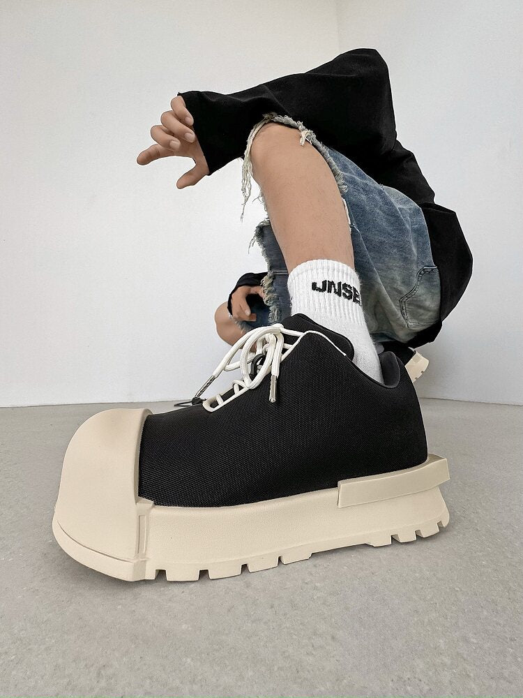 Chunky Shell Toe Platform Lace-Up Sneakers WN24527
