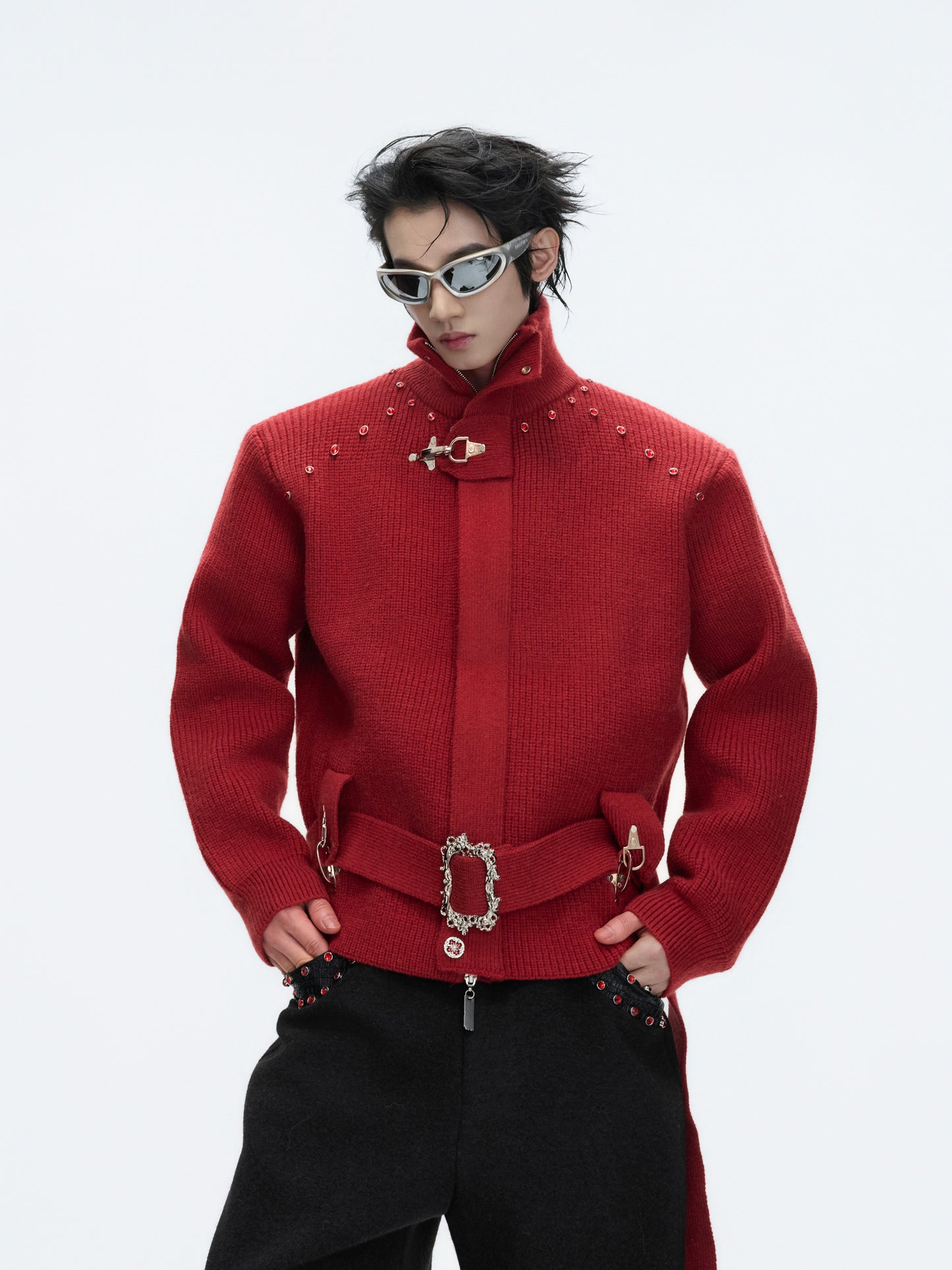 Cropped Zipper Knit Cardigan Jacket WN22681