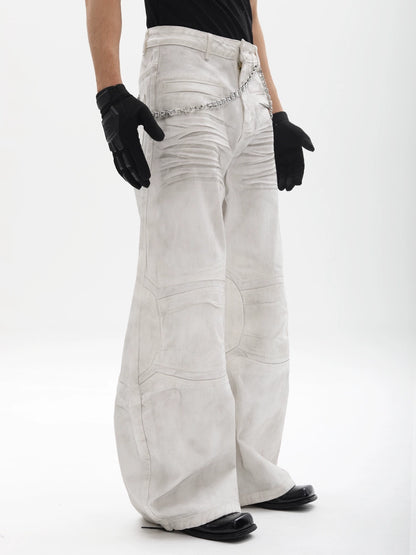 Deconstructed Wide Leg Denim Jeans WN18679