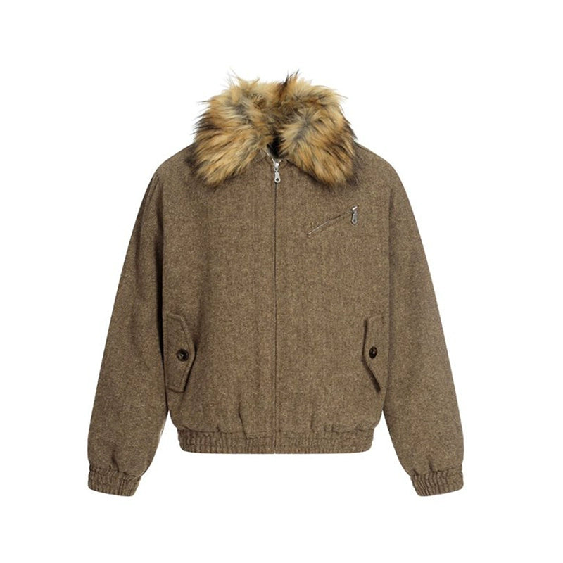 Fake Fur-Collar Thick Jacket WN22093