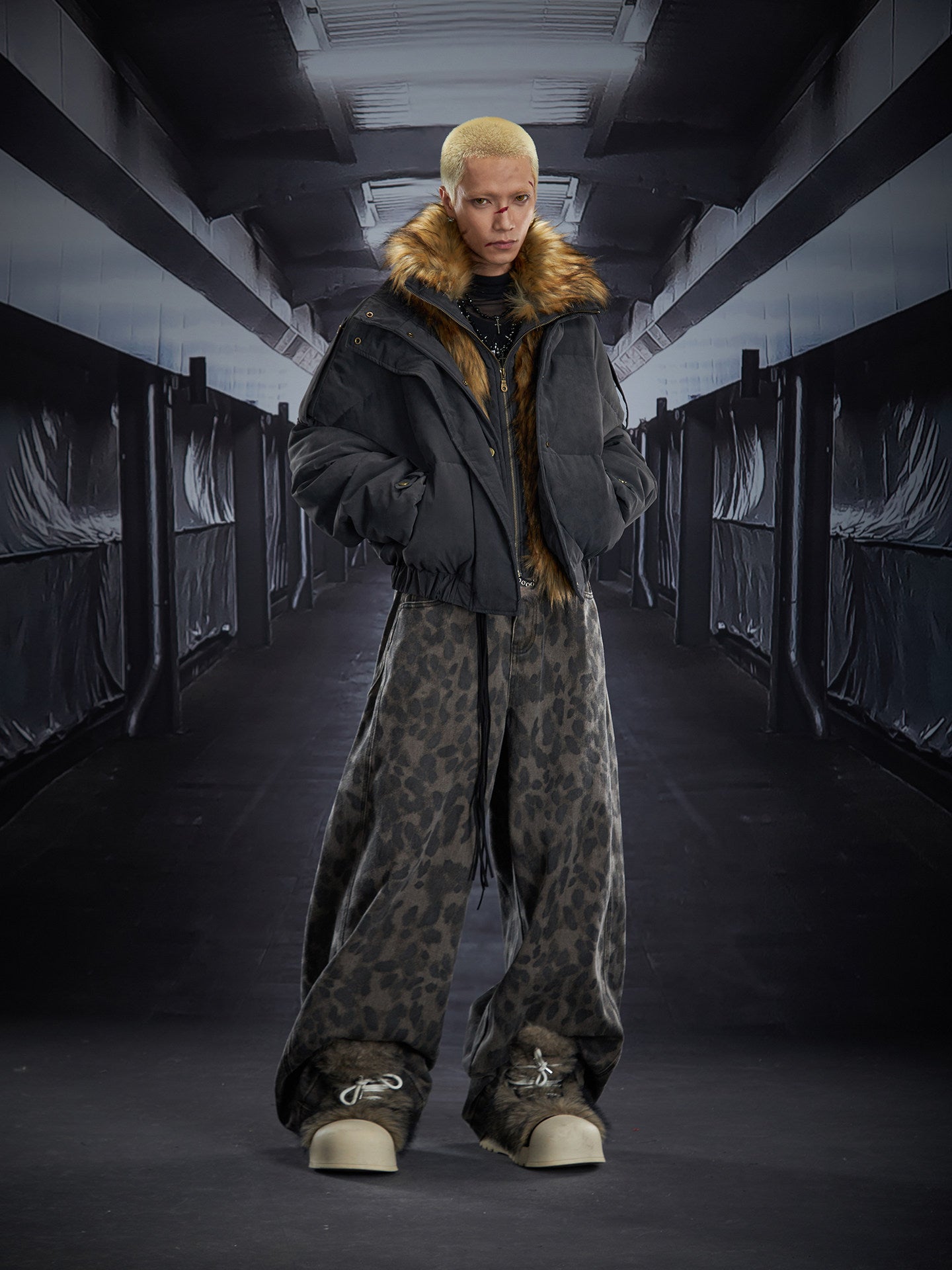 Fake Fur Collar Short Puffer Jacket WN22801