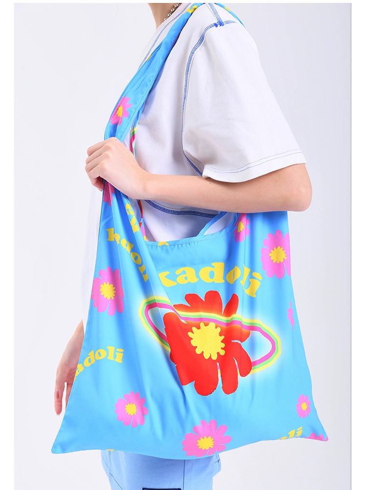 Hand-Painted Floral Print Shoulder Tote Bag WN20215