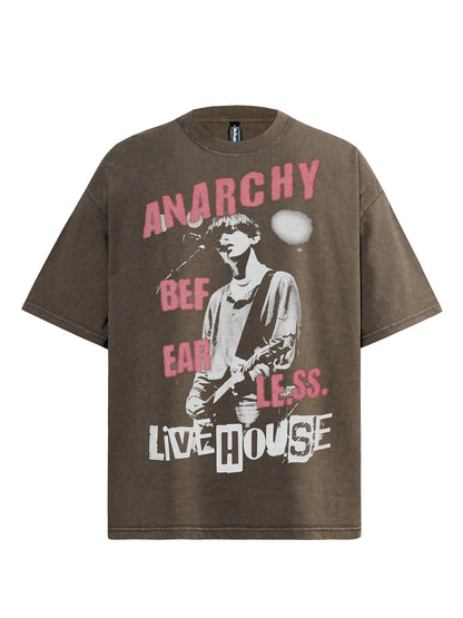 Washed Portrait Graphic Short Sleeve T-Shirt WN26285