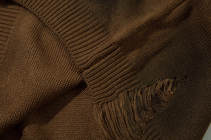 Spray Paint Damage Oversize Knit Sweater WN11431