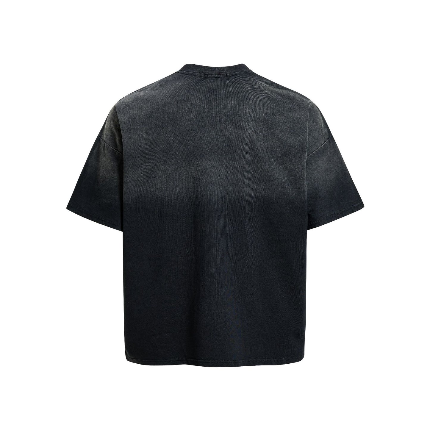 Washed Damage Portrait Print Short Sleeve T-Shirt WN25489
