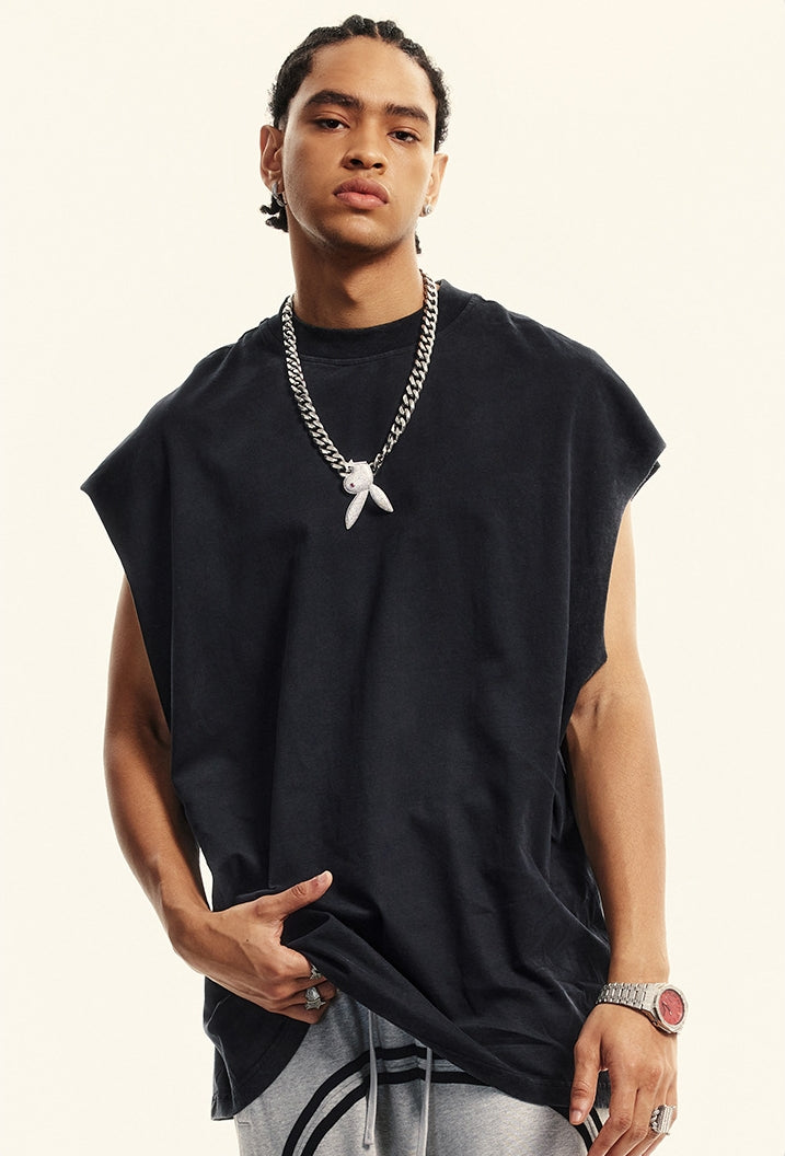 Washed Oversize Tank Top T-shirt WN6445