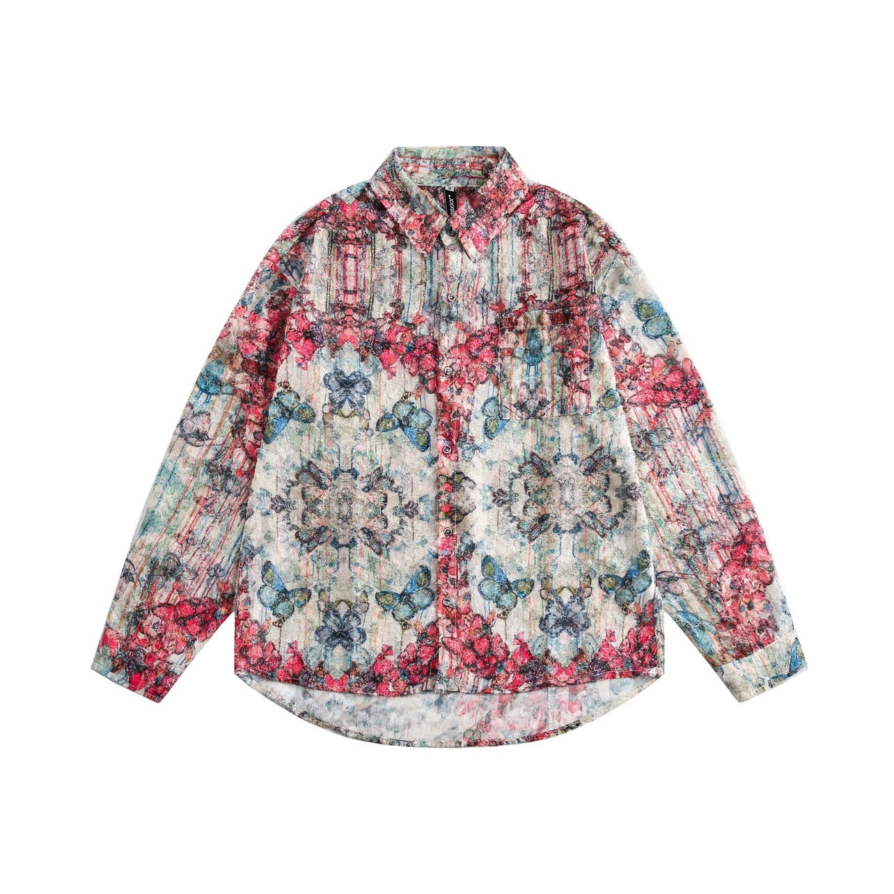 Butterfly Graffiti Print Oversize Shirt WN8725