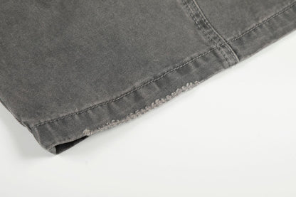Damage Dirty Wide Leg Curved Cargo Pants WN25866