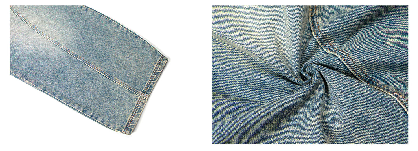 Washed Panel Wide Leg Denim Jeans WN26258