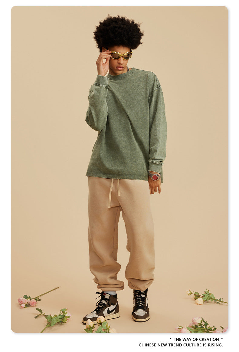 Oversize Washed Long-sleeve t-shirt WN6053