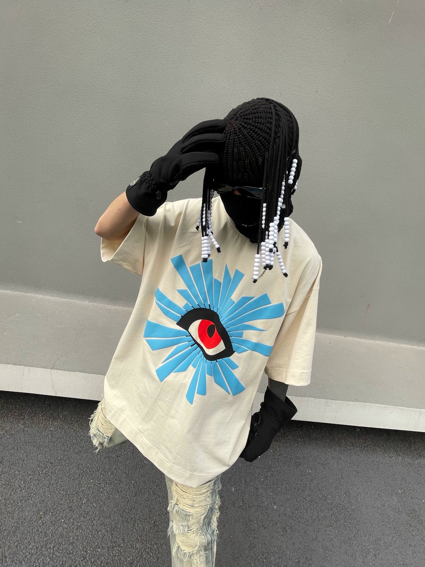 Graphic Letter Design Washed Short Sleeve T-Shirt WN18126