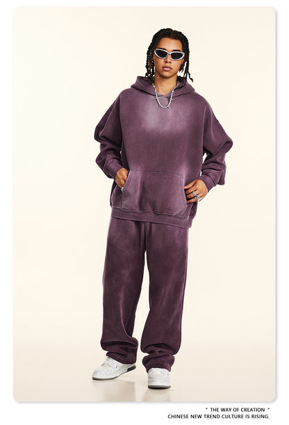 Oversize Fleece Lining Washed Pullover Hoodie WN9924