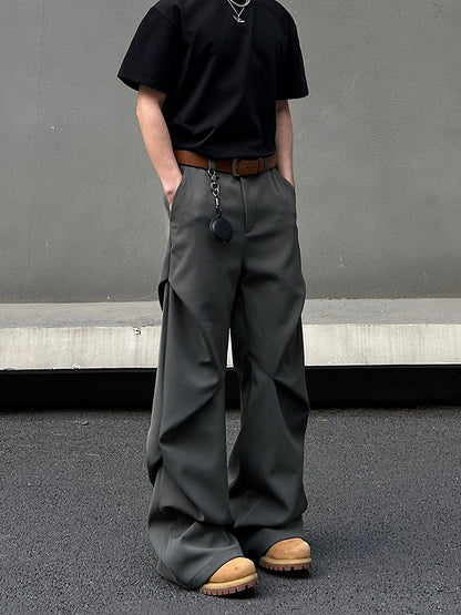 Wrinkle Draping Flare Trousers WN19456